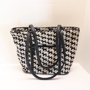 Vera Bradley Black Schnauzer Scottie Dog Quilted Tote